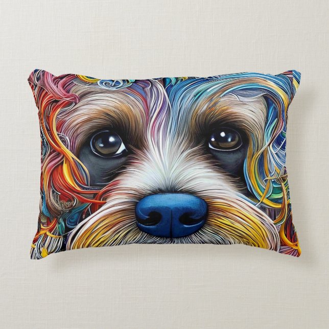 Almofada Decorativa Pop Art Terrier bonito (Frente)