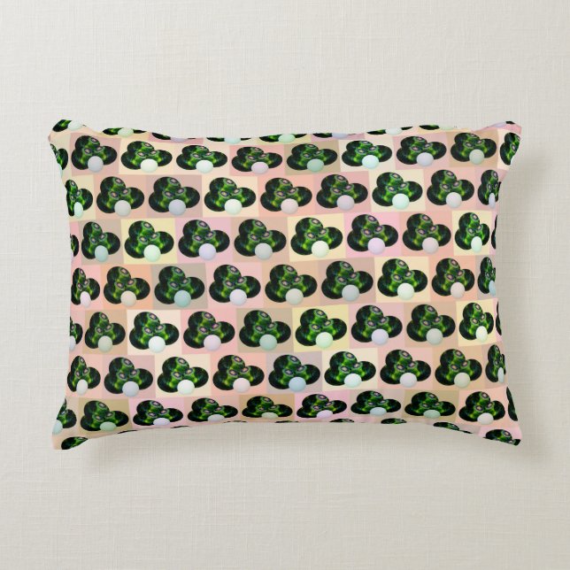 Almofada Decorativa Pop de Arte Verde, (Frente)