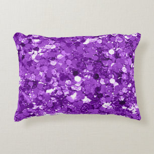 Almofada Decorativa Pop De Luxo Com Sequência De Faux Roxo