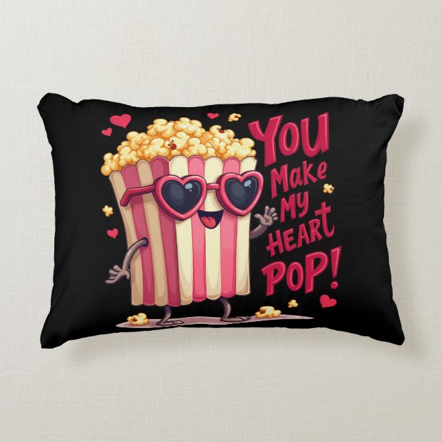 Almofada Decorativa Popcorn Heart Pop Valentine Design (Frente)