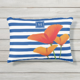 Almofada Decorativa Poppy Blue Stripes Monograma