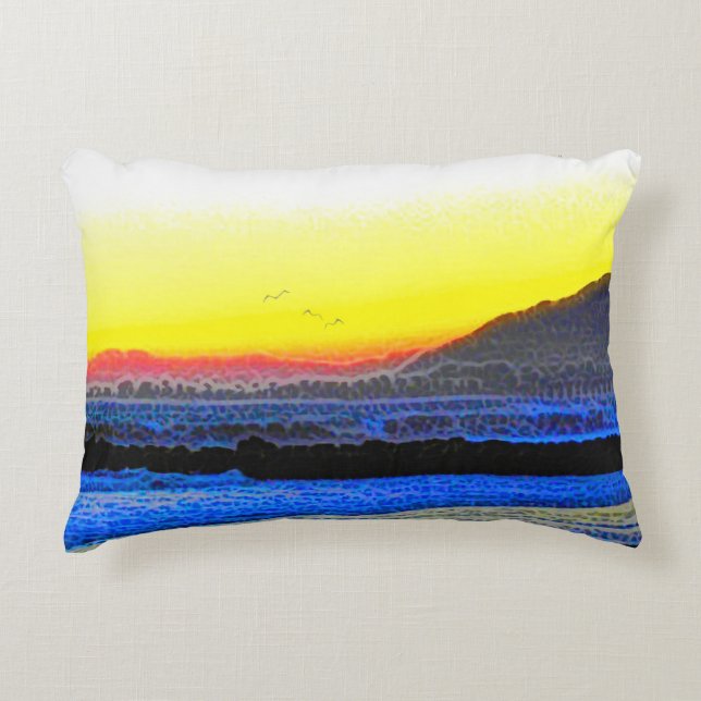 Almofada Decorativa Pôr do Sol Místico  (Frente)