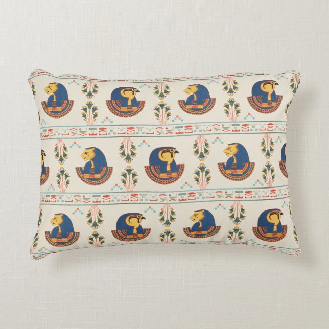 Almofada Decorativa Porão bege ornamental egípcio (Frente)