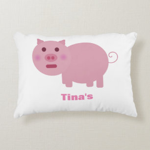 Almofada Decorativa Porco cor-de-rosa tímido travesseiro personalizad