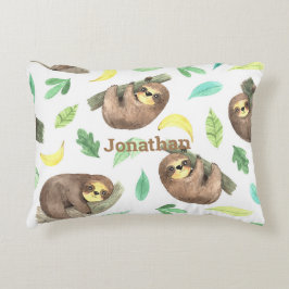 Almofada Decorativa Preguiça Fofa em um Galho Bananas Nome do Animal
