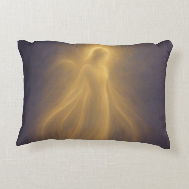 Almofada Decorativa Presença Radiante Anjo de Luz Dourada (Verso)