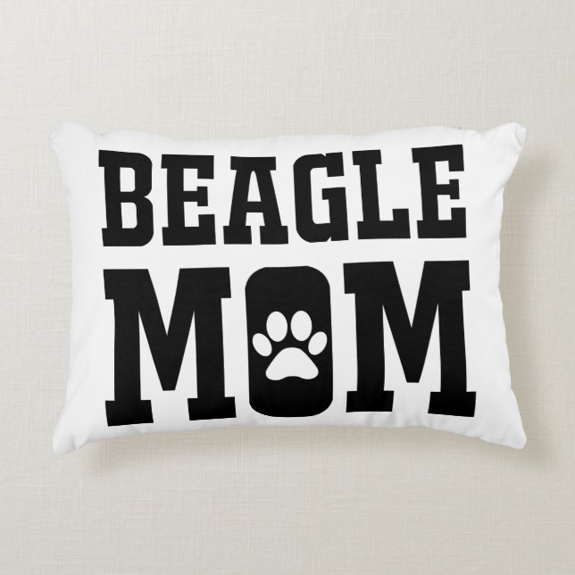 Almofada Decorativa Presente de Silhueta de Mãe Beagle Fofa para Amant (Frente)