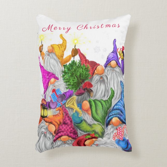 Almofada Decorativa Presente de Travesseiro dos Gnomos de Natal (Frente(Vertical))