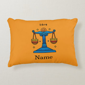 Almofada Decorativa Presente Personalizado Libra Zodíaco Retro Pop Art