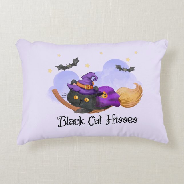 Almofada Decorativa Presos de Gato Preto (Frente)