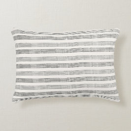 Almofada Decorativa Preto Cinza Moderno Minimalista Listra Boho