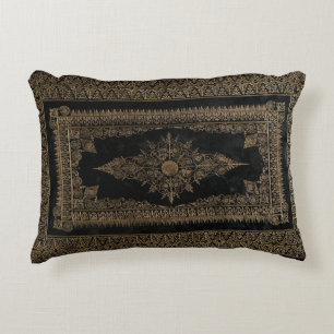 Almofada Decorativa Preto Dourado cor-de-rosa do Grunge dos coxins