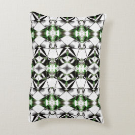 Almofada Decorativa Preto e branco com verde, o formato de linhas virt