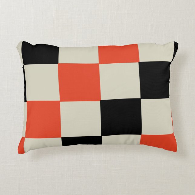 Almofada Decorativa Preto e Vermelho (Frente)