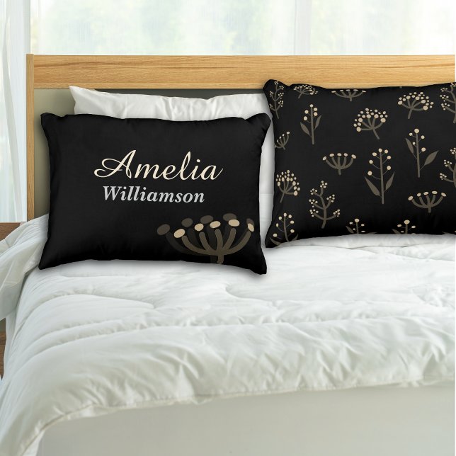 Almofada Decorativa Pretty Night Mimosa Florals Personalize (Criador carregado)