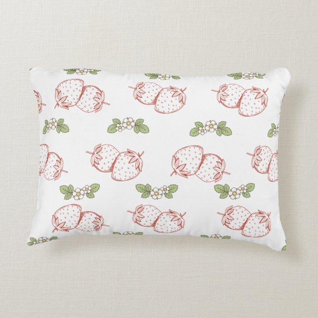 Almofada Decorativa Pretty strawberry pattern Nursery decor Cute (Verso)