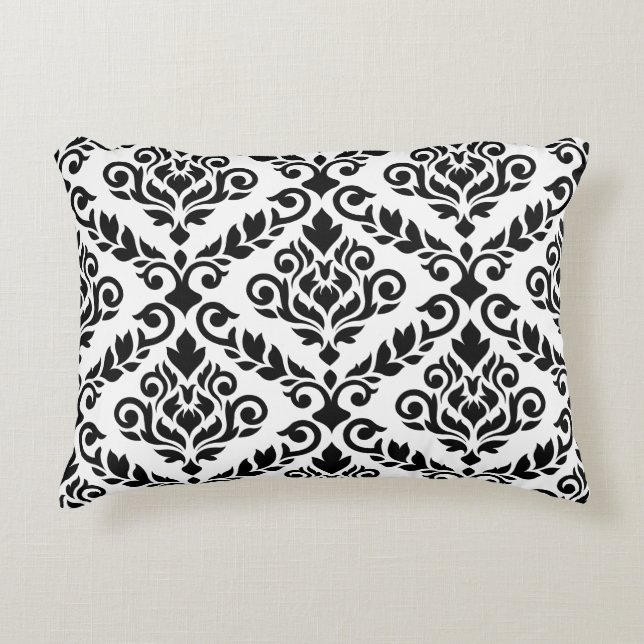 Almofada Decorativa Prima Damask 2 Way Lg Ptn Preto & Branco (Frente)