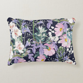 Almofada Decorativa Primavera Wildflower: Dark Blue Vintage.