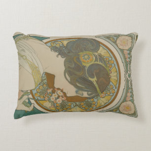 Almofada Decorativa Primrose por Alphonse Mucha (1899)