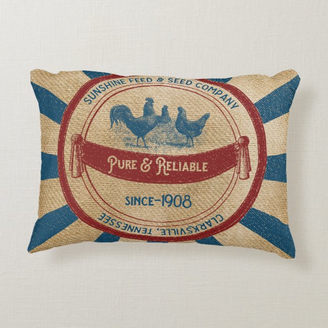 Almofada Decorativa Propaganda das galinhas da alimentação da luz do (Verso)