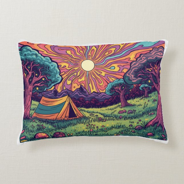 Almofada Decorativa Psychedelic camping cushion (Frente)