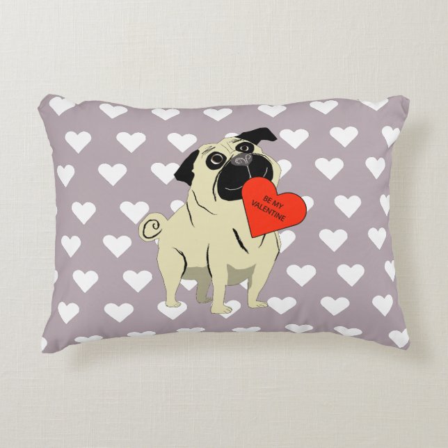 Almofada Decorativa Pug seja meu namorado (Frente)