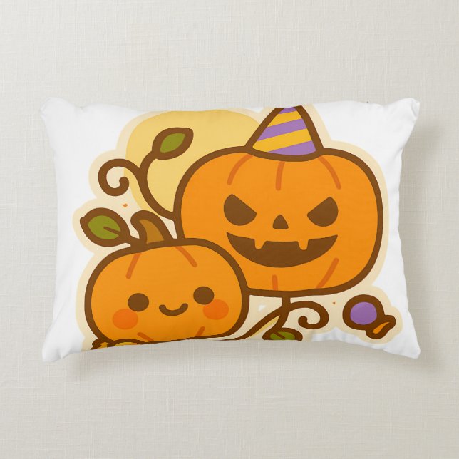 Almofada Decorativa Pumpkin Pals - Kawaii Halloween (Frente)