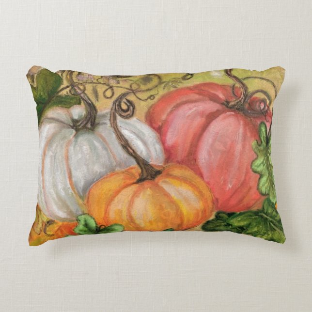 Almofada Decorativa Pumpkins - Aquarela (Frente)
