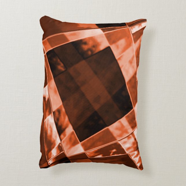 Almofada Decorativa Quadrado e retângulos castanho avermelhado castanh (Verso(Vertical))