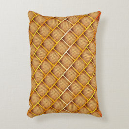 Almofada Decorativa Quadrados laranja e ocre com jogador de xadrez abs