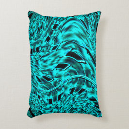 Almofada Decorativa Quadrados tortos espelhados na imagem ciana