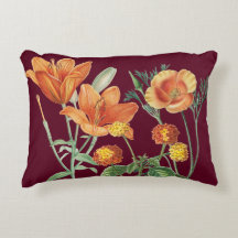 Queda Autumn Watercolor Orange Floral Burgundy
