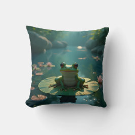 Almofada Decorativa – Rã Sentinela do Lago Arte da