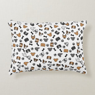 Almofada Decorativa Raças de Cachorros Bonitos Divertidos com Ossos e