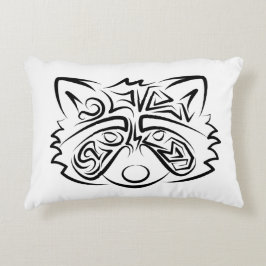 Almofada Decorativa Racconon Tribal Negro e Branco