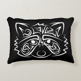 Almofada Decorativa Racconon Tribal Negro e Branco
