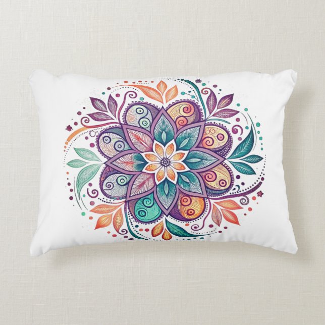 Almofada Decorativa “Radiant Harmony Mandala" (Frente)