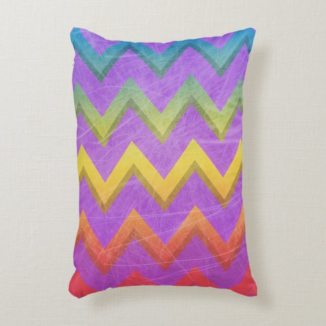 Almofada Decorativa Rainbow Chevron por Shirley Taylor (Frente(Vertical))