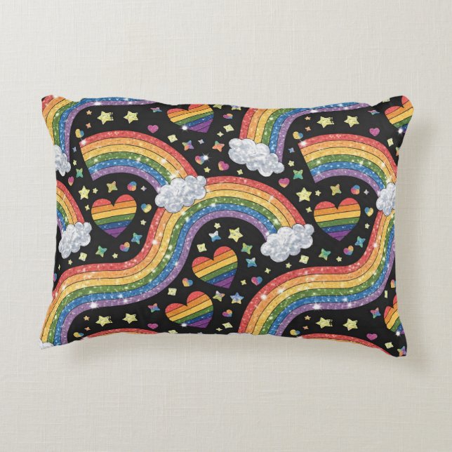 Almofada Decorativa Rainbow Glitter | LGBTQ+ (Verso)