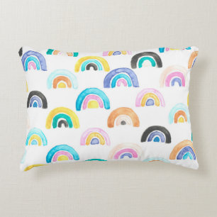 Almofada Decorativa Rainbow infantil, Padrão de Crianças Aquecidas.