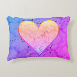 Almofada Decorativa Rainbow Marbled Heart