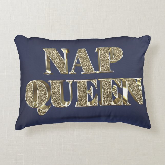 Almofada Decorativa RAINHA NAP 3D Dourada (Frente)
