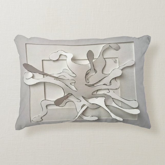 Almofada Decorativa rajada branca (Frente)