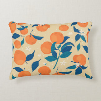 Almofada Decorativa Ramificações de Laranjas: Padrão de Fundo bege