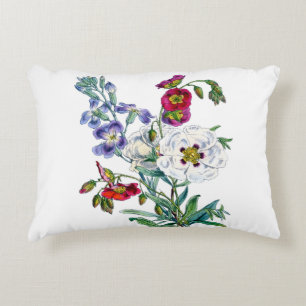 Almofada Decorativa Ramo De Flores Vintage Aquarela