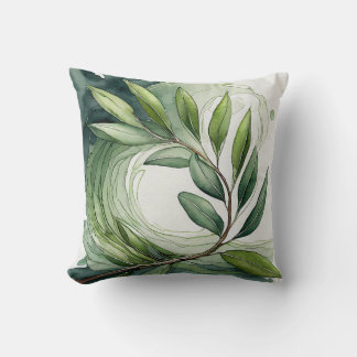Almofada Decorativa | Ramo de Oliveira em Aquarela