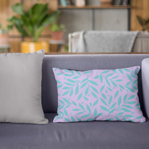 Almofada Decorativa ramos bonito - turquesa e adolescente violeta
