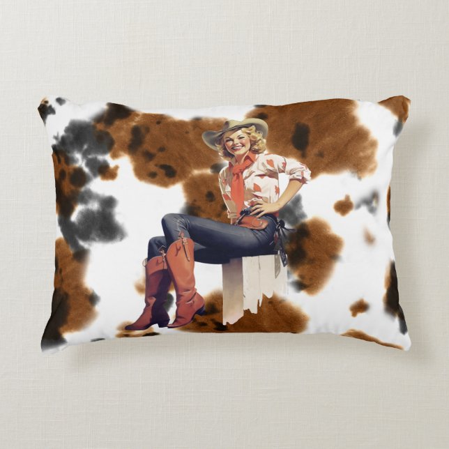 Almofada Decorativa Rapariga Ocidental - Travesseiro Russo Ocidental (Frente)