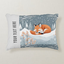 Raposa Adormecida na Neve de Inverno Fofa Aconcheg