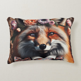 Almofada Decorativa Raposa selvagem vestindo uma gravata travesseiro f